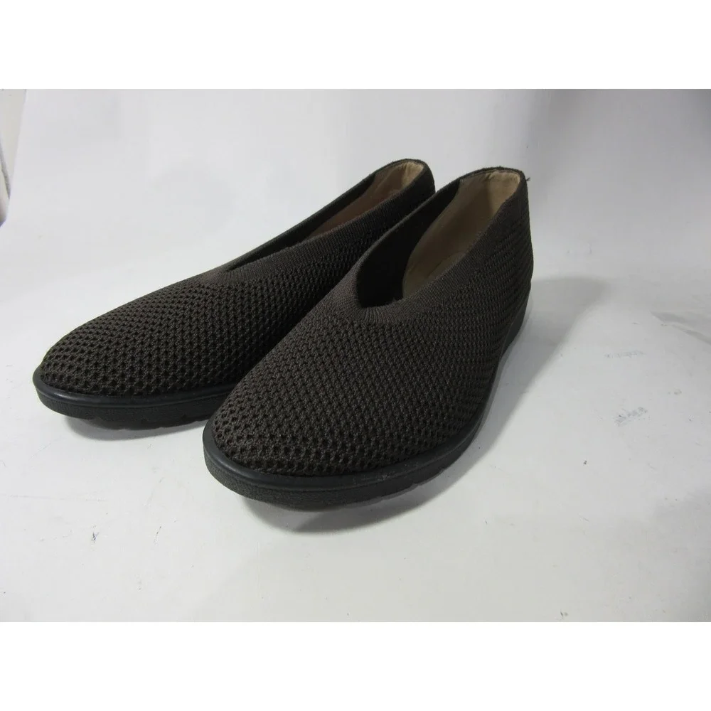 Eileen Fisher Knit Flats Womens 8 Brown Excellent Stretch Slip On Platform Wedge